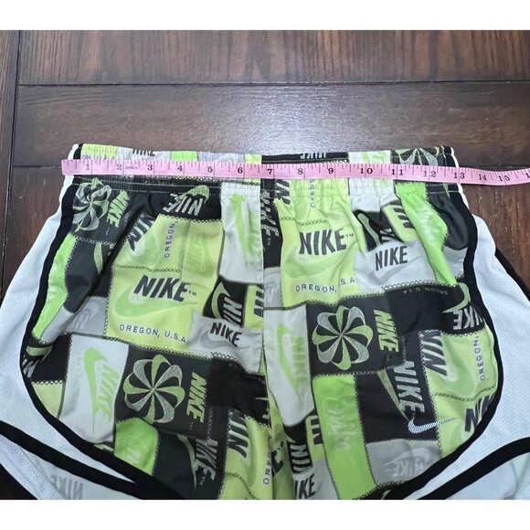 Nike Athletic Running Shorts Green Black Logo Lined Activewear Athleisure Small - Picture 8 of 10